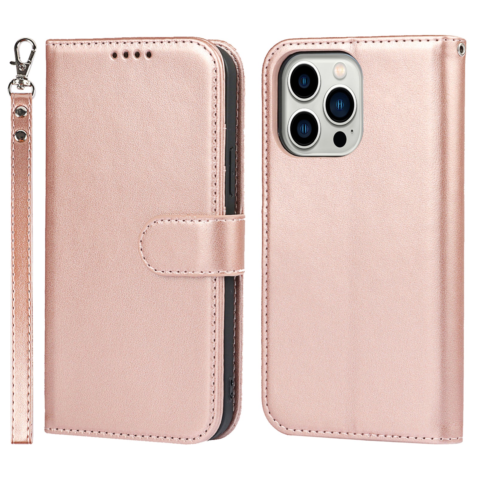 Pro iPhone 14 Pro Max Leather Phone Cover R61 Texture Felled Seam Phone Case with Wallet Stand Pro iPhone 14 Pro Max Leather Phone Cover R61 Texture Felled Seam Phone Case with Wallet Stand